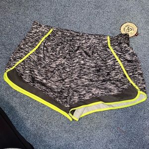 SO Grey and green workout shorts- size Medium- **NEVER WORN**